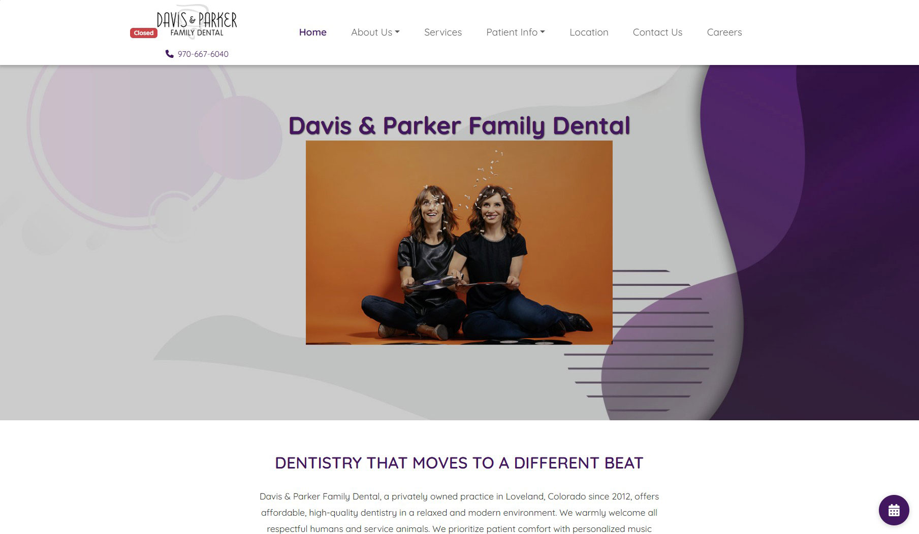 Davis and Parker Family Dental website preview